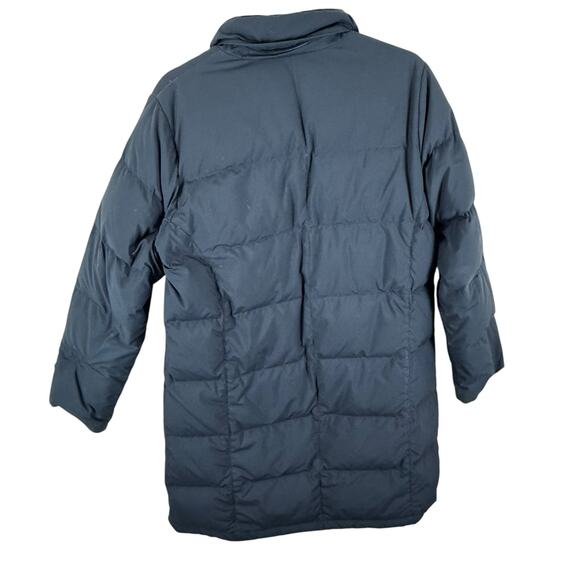 L.L. Bean Black Puffer Full ZIp Goose Down Bodywarmer Trench Coat Size M - Picture 2 of 6